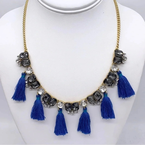 J. Crew Blue Tassel Necklace - Picture 1 of 3